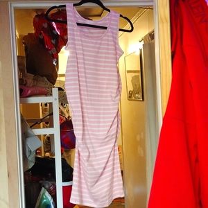 Cute pink and white striped dress.